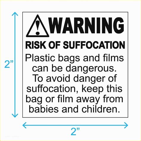 Suffocation Warning Label Example 10