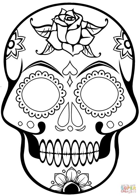 Sugar skull coloring page