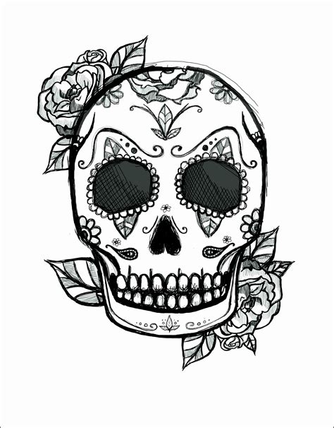 Sugar Skull Drawing Template