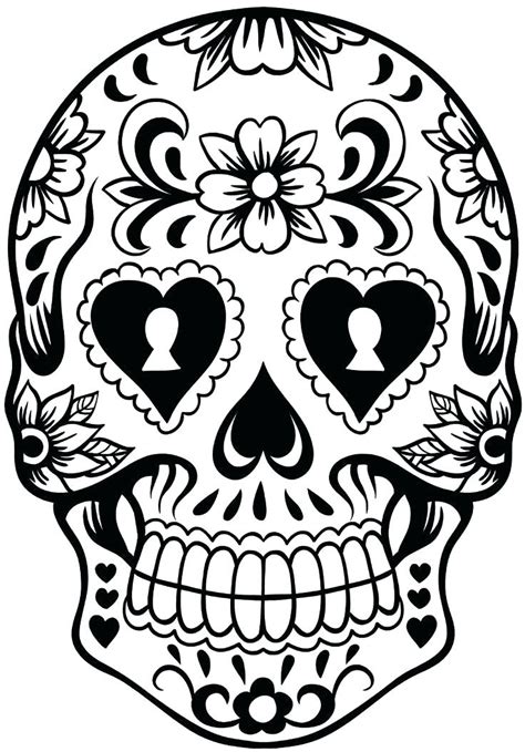 Sugar Skull Drawing Template Free