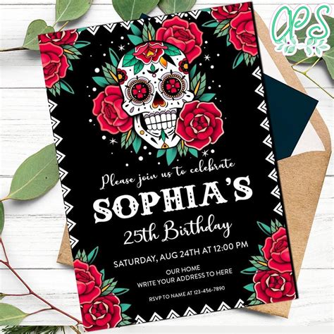 Sugar Skull Invitation Templates