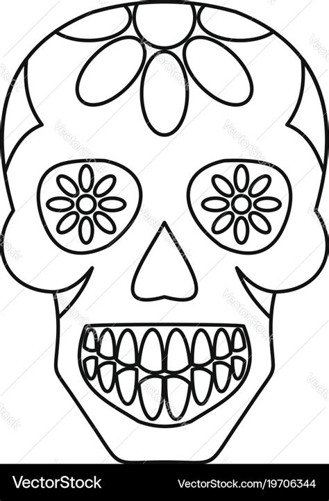 Sugar Skull Outline Printable Designs