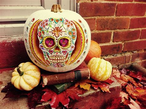 Sugar skull pumpkin carving ideas