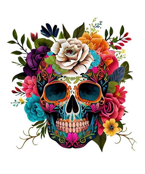 Sugar skull skeleton coloring page