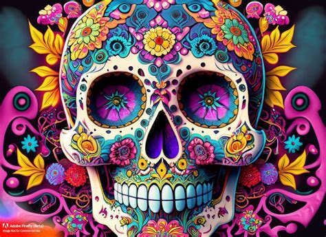 A sugar skull skeleton design