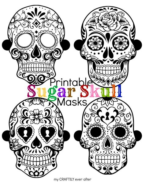 Sugar Skull Mask Template Design Ideas