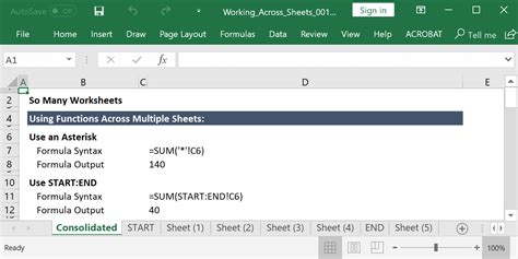 Sum Across Sheets Excel Formulas