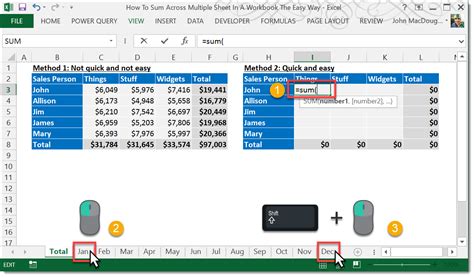 Sum Across Sheets Image 3