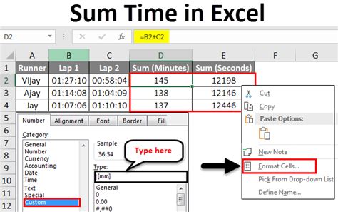 SUM and COUNT Functions in Excel for Time Data