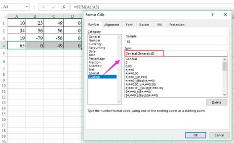 SUM formula showing zero