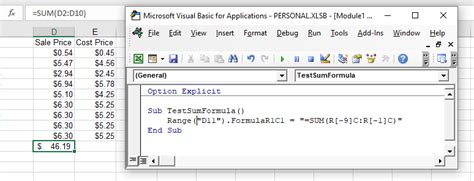 Summing a range in VBA using Evaluate