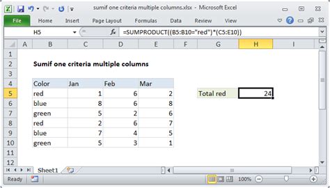 Sumif Multiple Columns