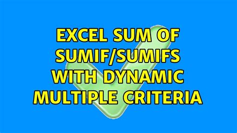 Sumifs dynamic criteria