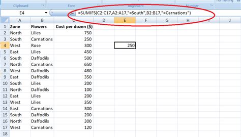 SUMIFS Formula Example 7