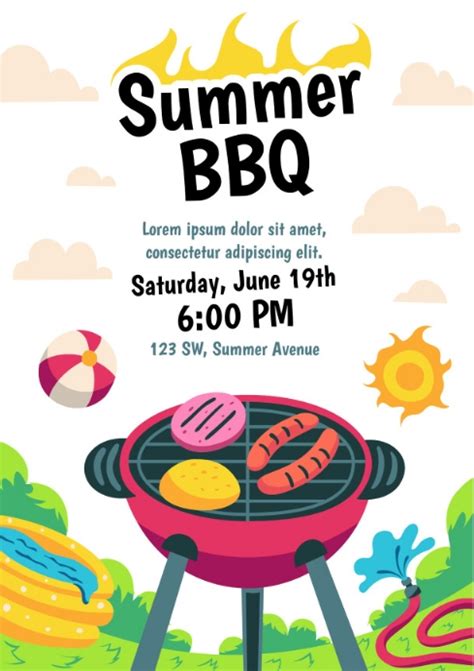 Summer BBQ Invitation Template 1