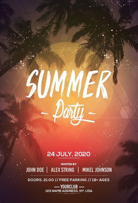 Summer Birthday Bash Flyer Template