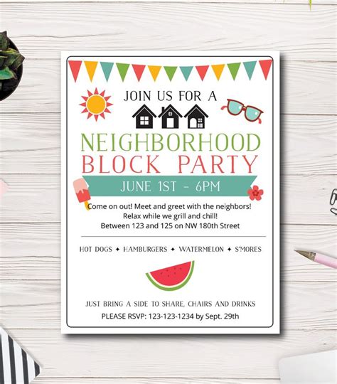 Summer Block Party Flyer Template