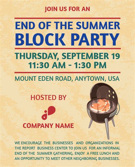 Summer Block Party Flyer