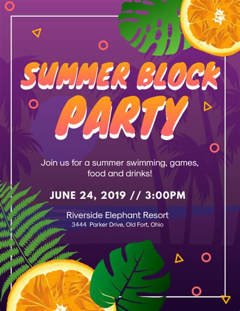 Summer Block Party Flyer Template