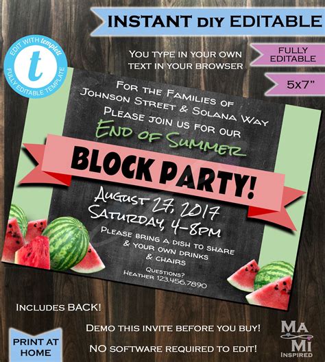 Summer Block Party Template