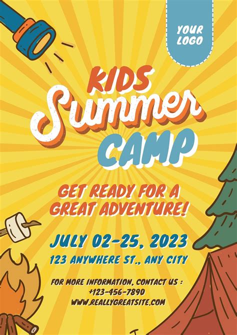 Summer Camp Flyer Template with a Fun Background