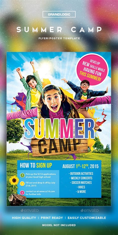 Summer Camp Flyer Template with a Colorful Background