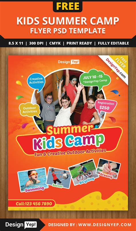 Summer Camp Flyer Template with a Bright Background