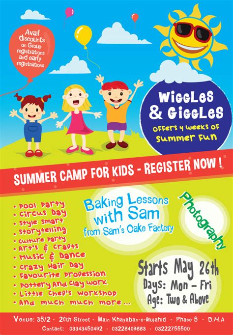 Summer Camp Flyer Template with a Colorful Illustration