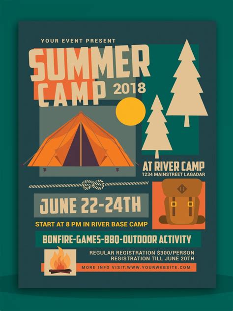 Summer Camp Flyer Template Illustrator