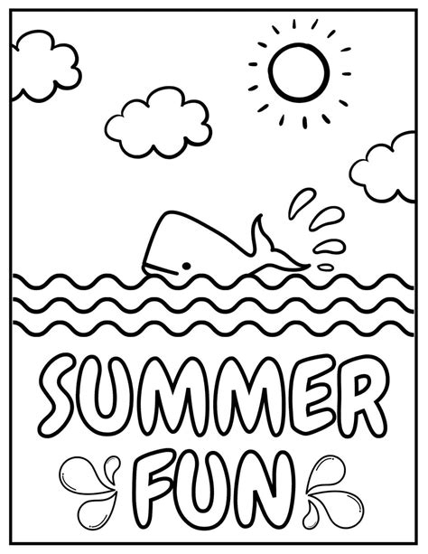 Summer coloring sheet featuring summer fruits