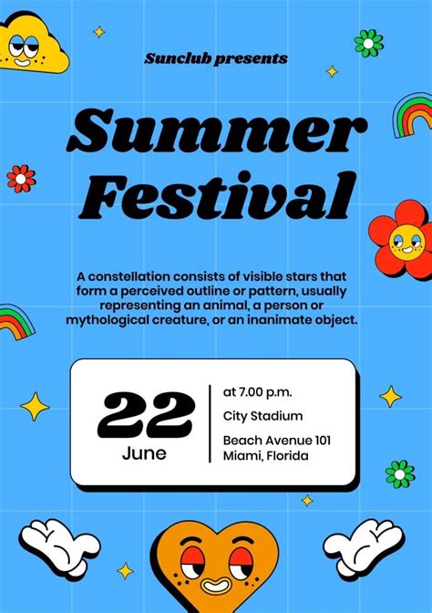 Summer festival flyer template example