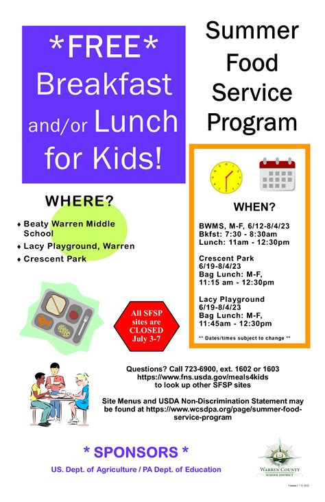 Summer Food Service Program Warren County