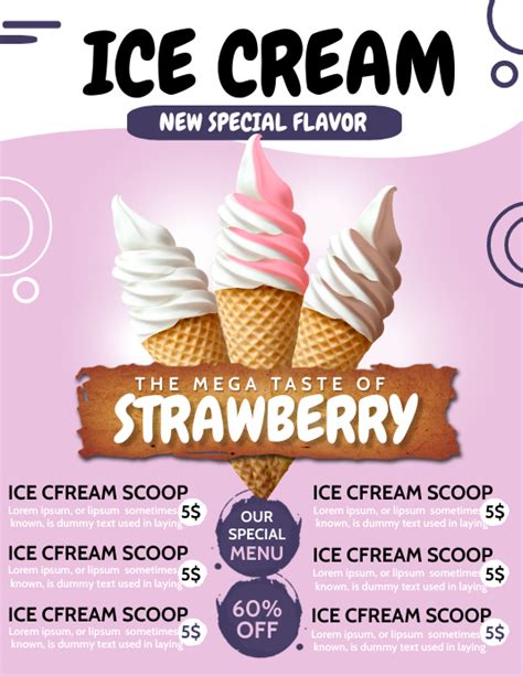 Summer fun ice cream flyer template