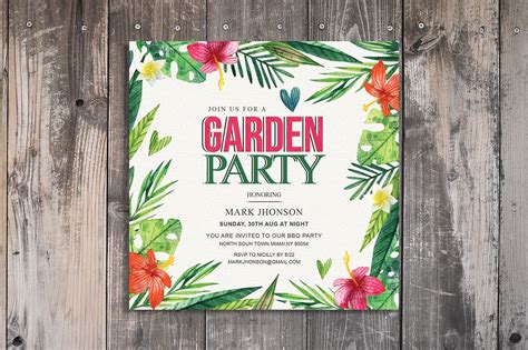 Summer Garden Party Invitation Template