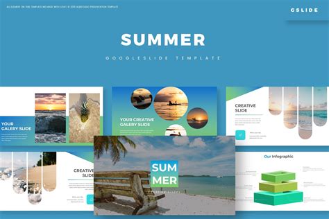 Summer Google Slides template with a beach theme