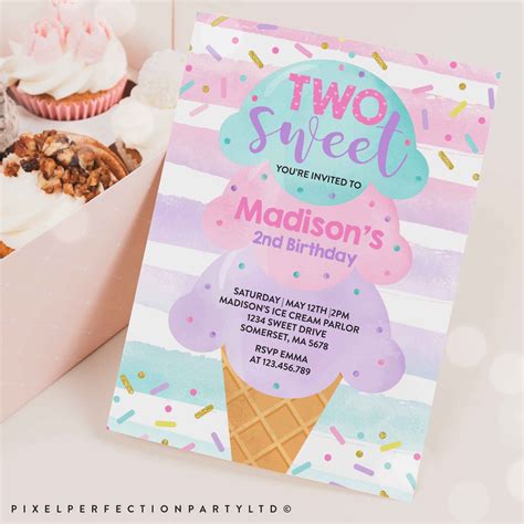 Summer Ice Cream Invitations