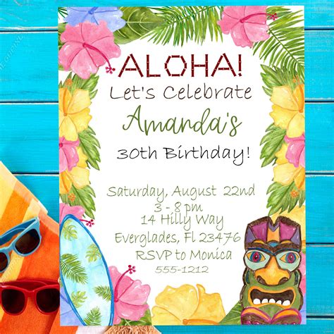 Summer Luau Invitation Template