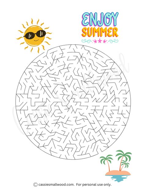 Summer Maze Printables for Kids