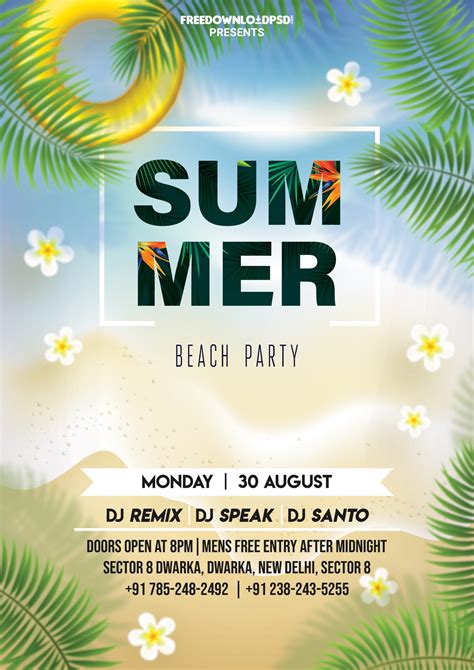 Summer Party Flyer Templates Printable