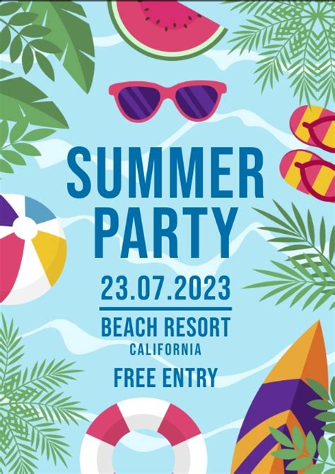 Summer Party Invitation Template 2