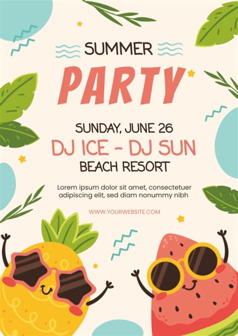 Summer Party Invitation Template 3