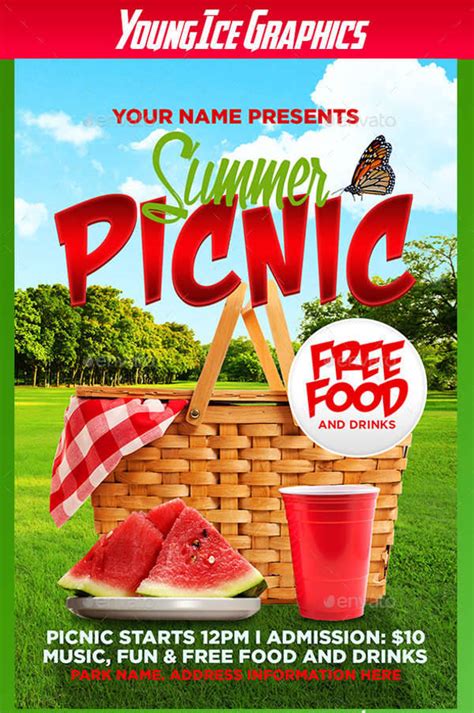 Summer picnic flyer template designs