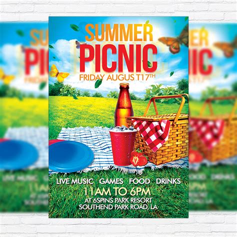 Summer picnic flyer template examples