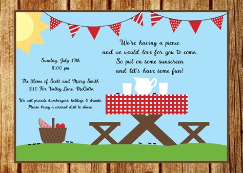 Summer Picnic Invitation Wording Ideas