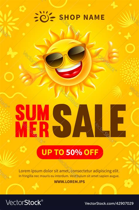 Summer Sale Flyer Template Design with Graphics