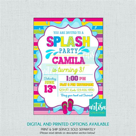 Summer Splash Party Invitation