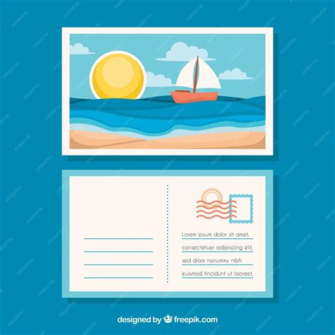 Summer vacation postcard template