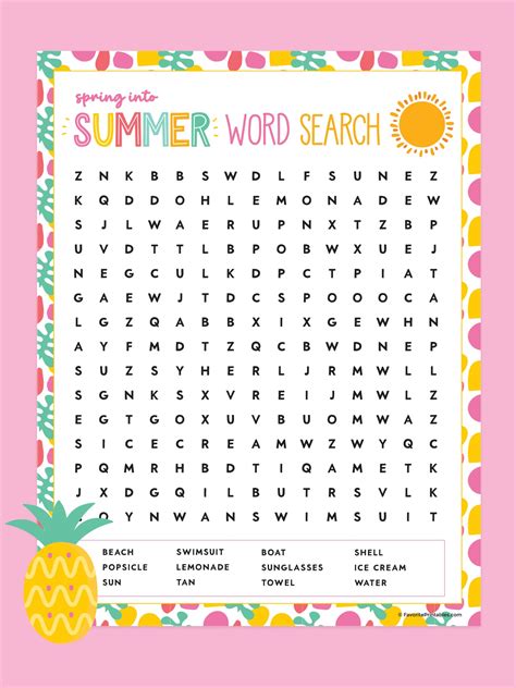 Summer Word Search