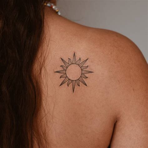 Sun Shoulder Tattoo Designs