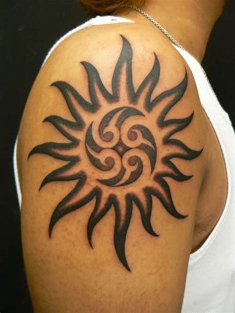 Sun Shoulder Tattoo Gallery